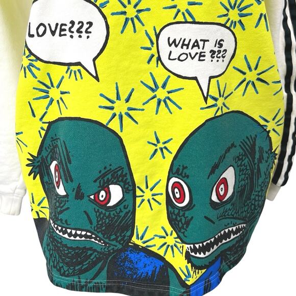 Adidas Fiorucci White Monster Graphic Hooded Hoodie Sweatshirt Sweater Top S - Picture 4 of 6